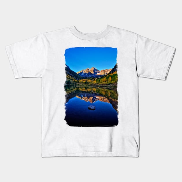 Maroon Bells Kids T-Shirt by SandroAbate